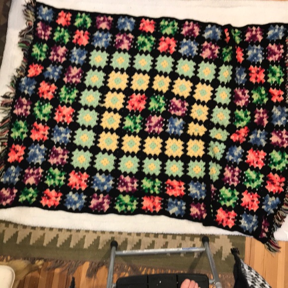 Granny square crochet  afghan vintage cottagecore EUC cabincore grannycore - Picture 2 of 6